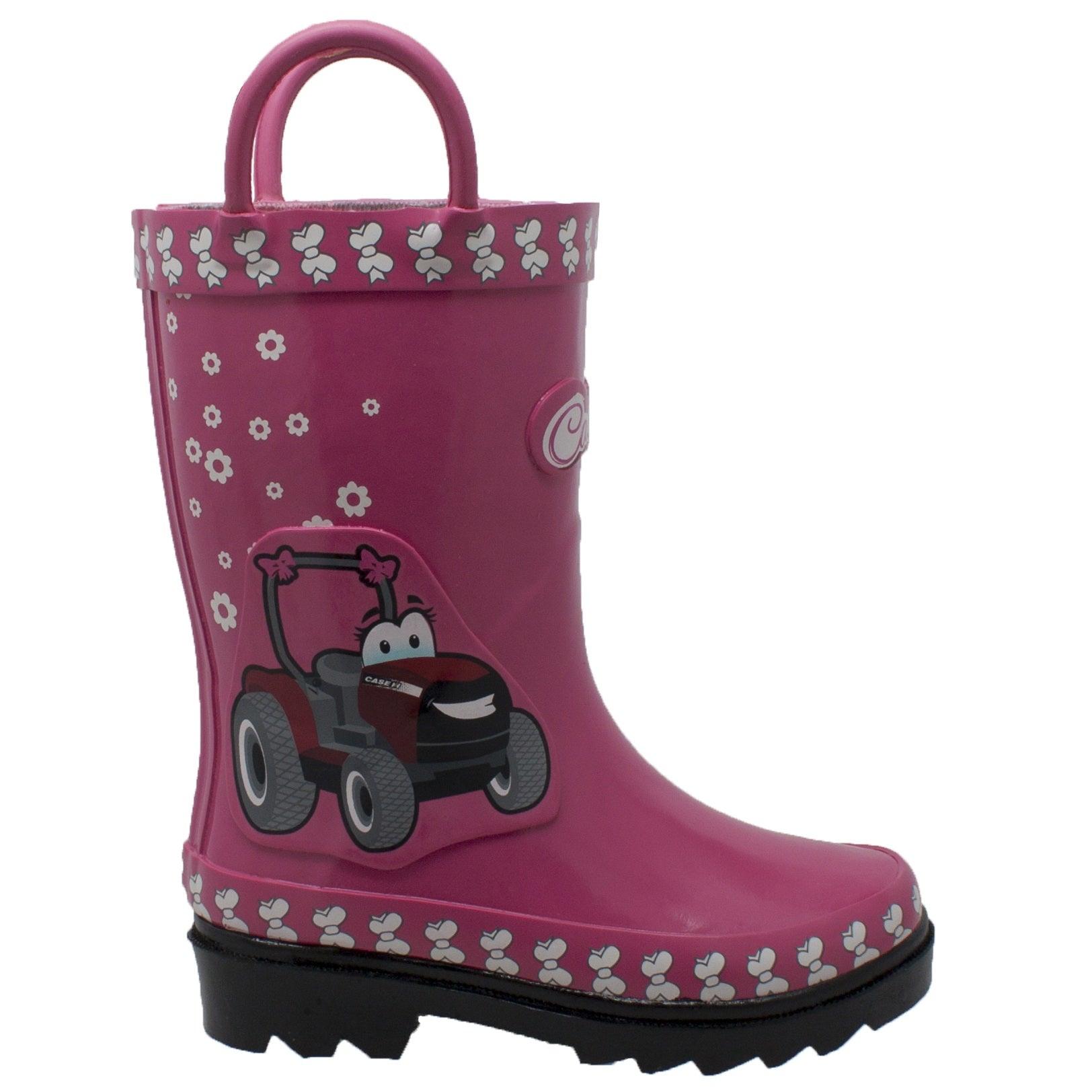 Case IH Toddler's 3D Fern Farmall Rubber Boot Pink - Flyclothing LLC