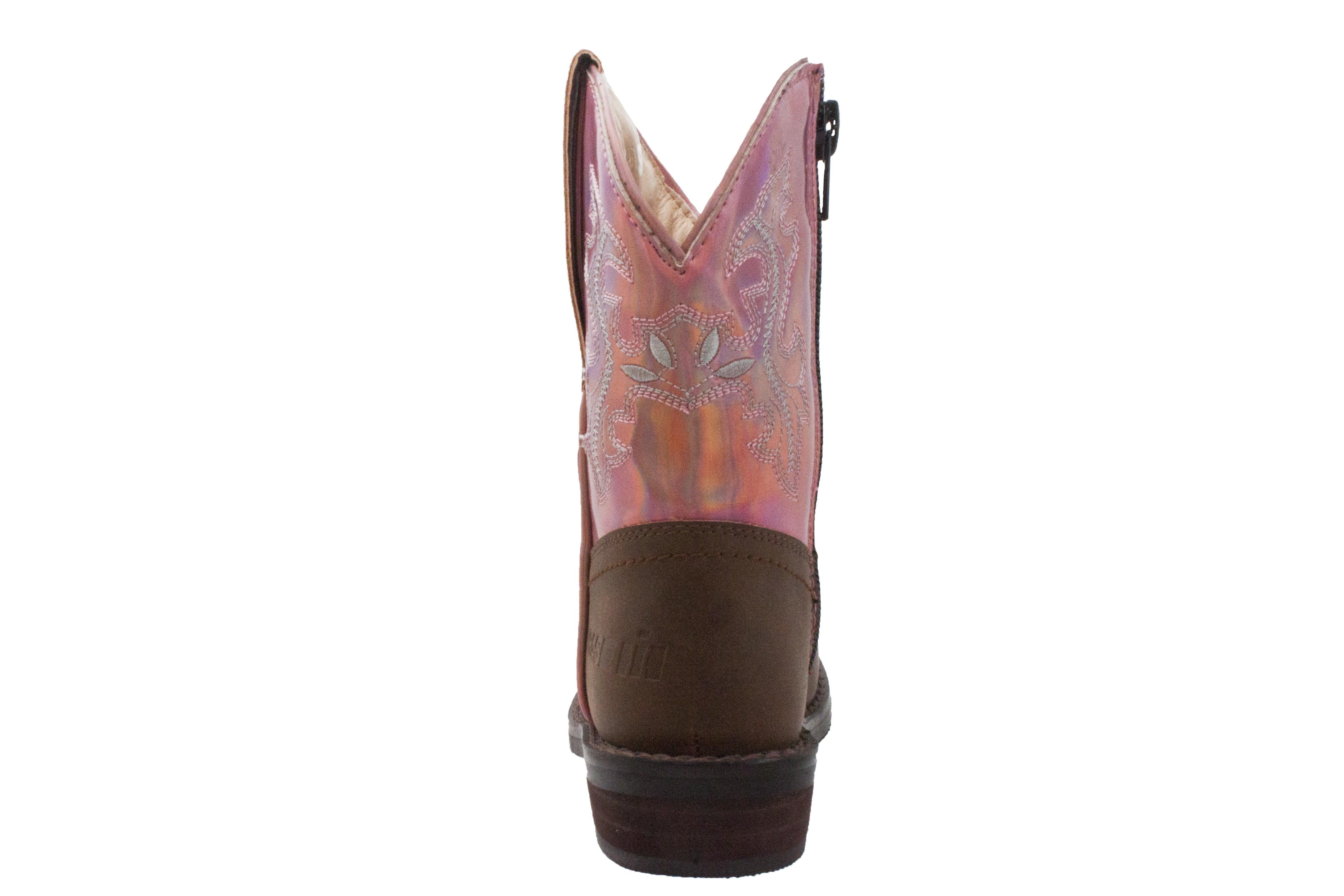 Case IH Toddler's Western Light Up Boot Brown/Pink - Flyclothing LLC