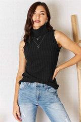 Basic Bae Full Size Ribbed Turtleneck Tank - Trendsi - Flyclothing LLC