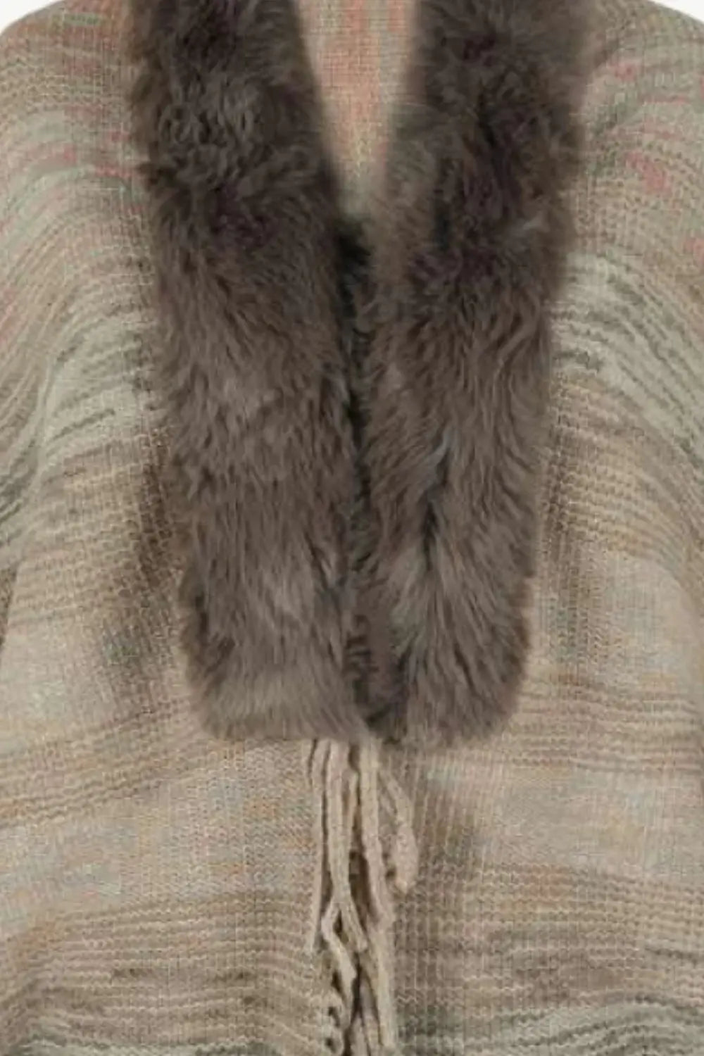 Open Front Fringe Hem Poncho - Trendsi - Flyclothing LLC