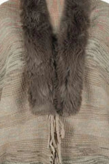 Open Front Fringe Hem Poncho - Trendsi - Flyclothing LLC