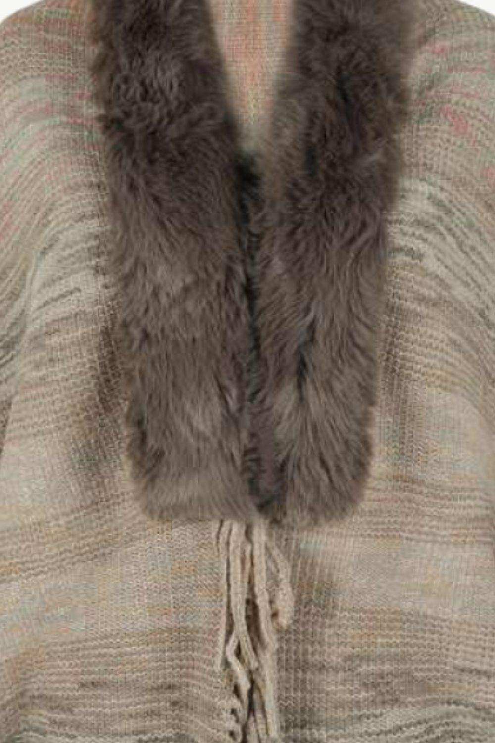 Open Front Fringe Hem Poncho - Trendsi - Flyclothing LLC