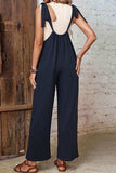 Tied Wide Leg Overalls - Flyclothing LLC