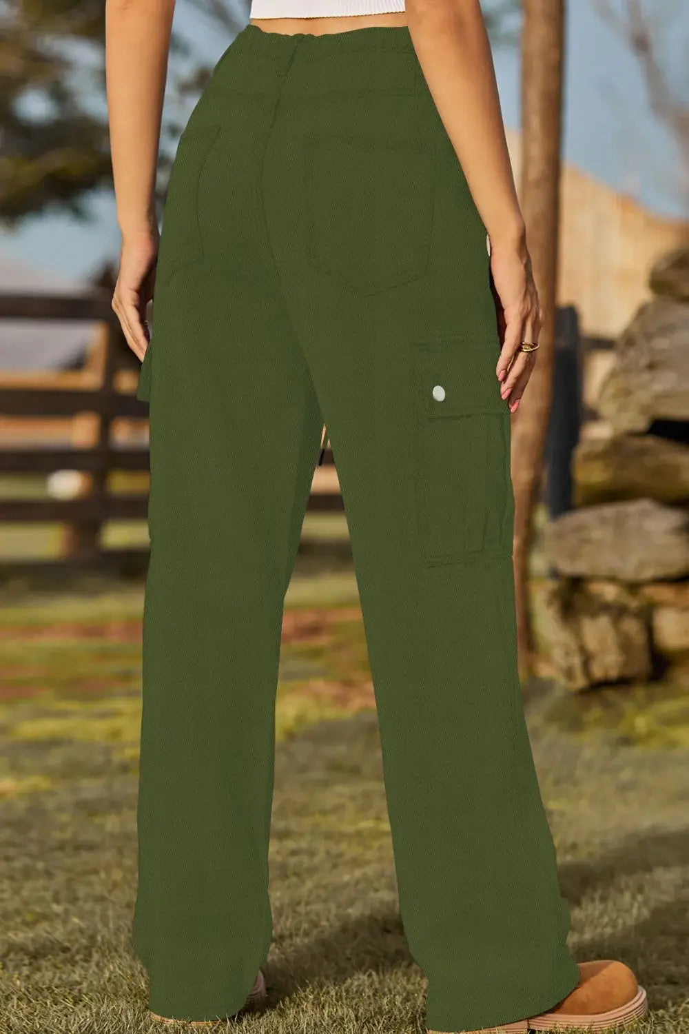 Loose Fit Drawstring Jeans with Pocket - Trendsi - Flyclothing LLC