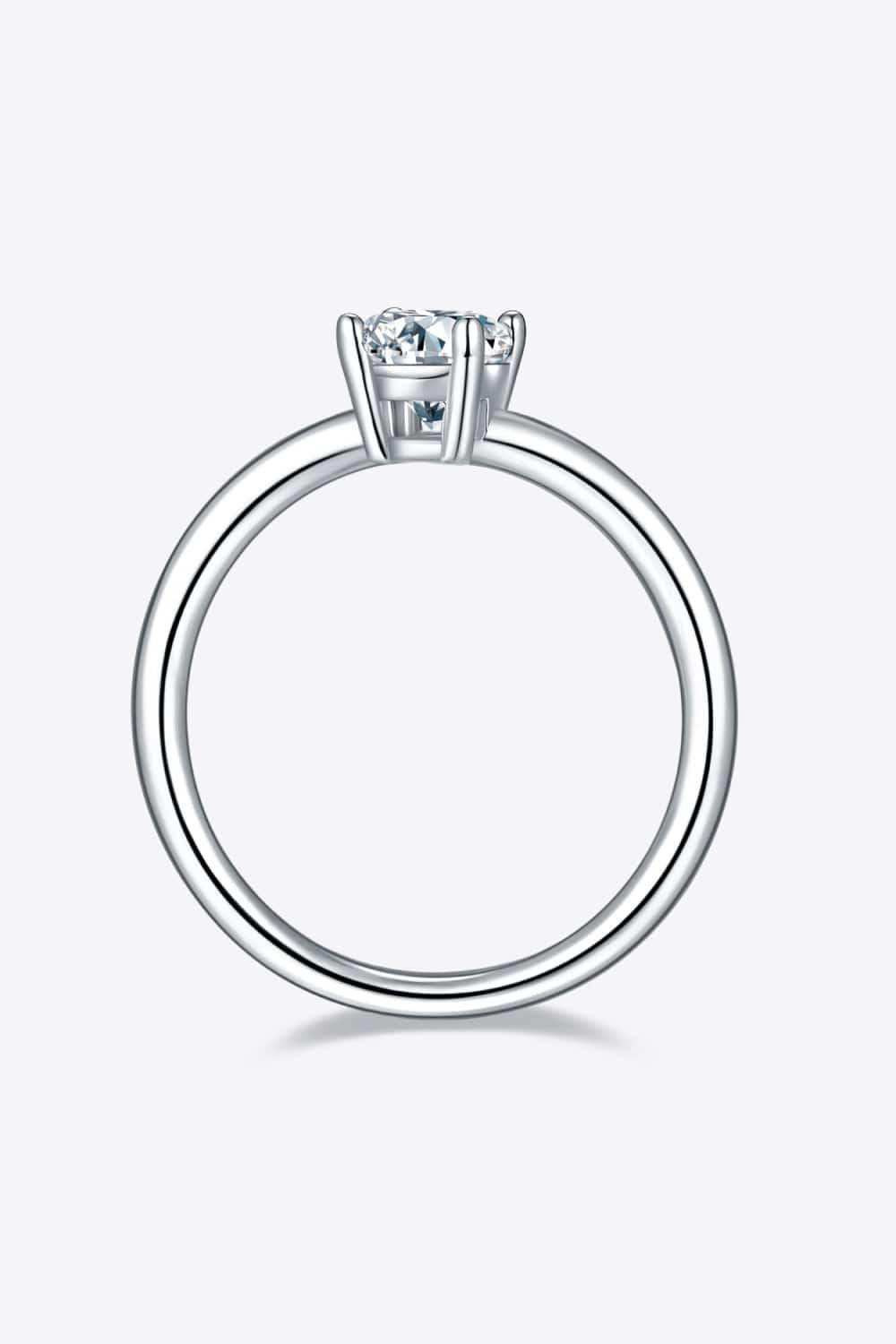 1 Carat Moissanite 925 Sterling Silver Solitaire Ring - Trendsi - Flyclothing LLC