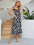 Two-Tone Low Back Midi Dress - Trendsi - Flyclothing LLC