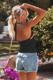 Rainbow Stripe Halter Neck Knit Tank - Trendsi - Flyclothing LLC