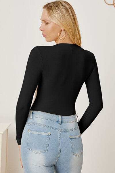 Zip Up Long Sleeve Bodysuit - Trendsi - Flyclothing LLC