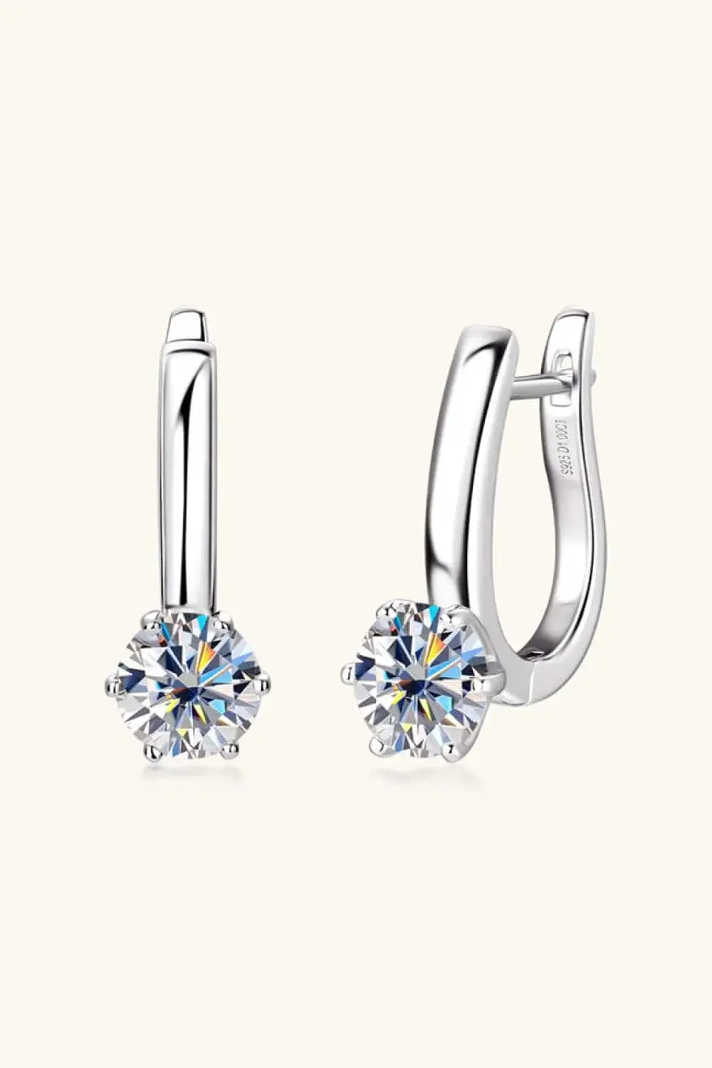 2 Carat Moissanite 925 Sterling Silver Earrings - Trendsi - Flyclothing LLC
