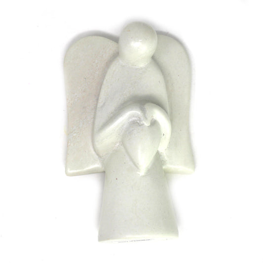 Angel Soapstone Sculpture Holding Heart - SMOLArt
