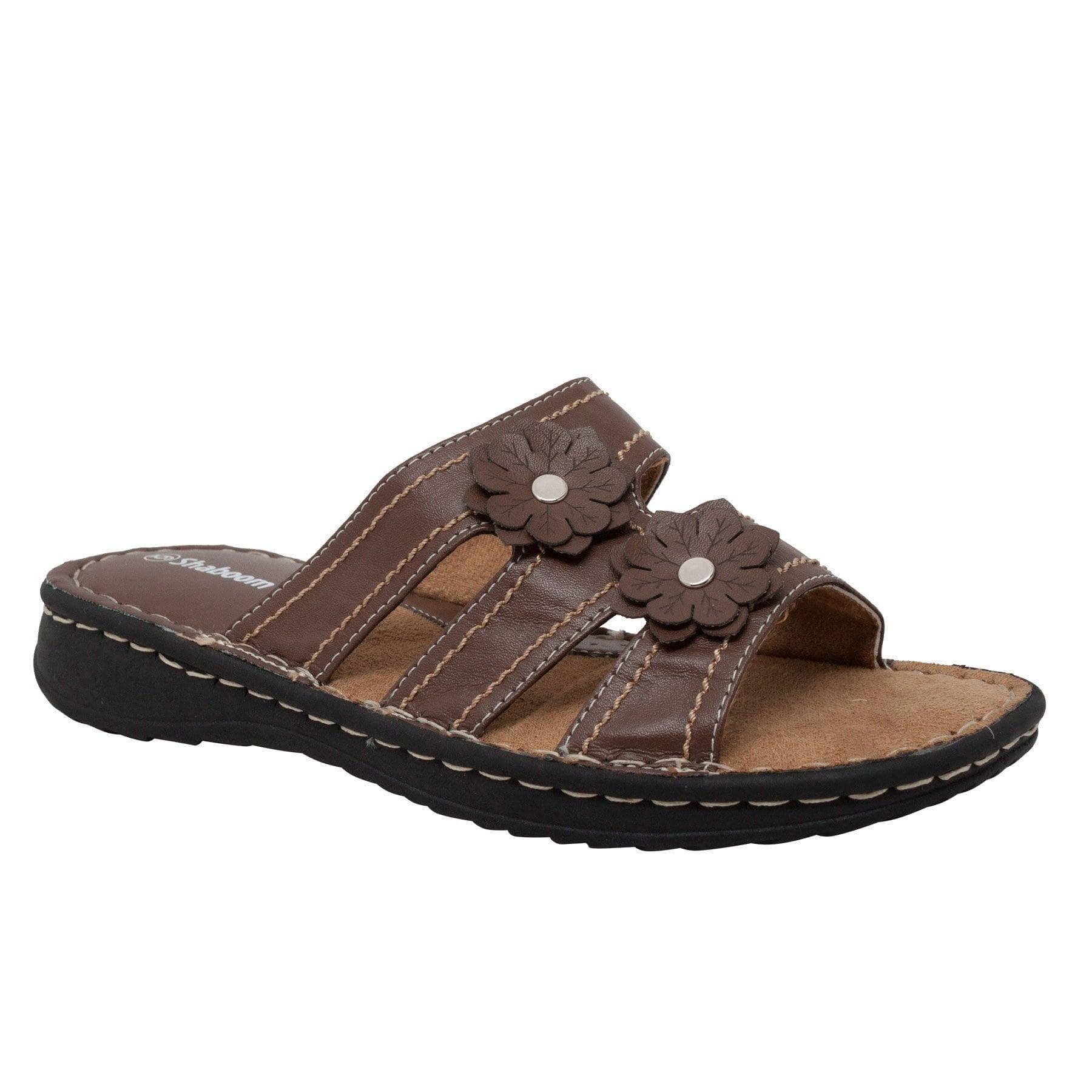 Shaboom Womens Flower Slide Brown - Flyclothing LLC