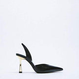 PU Leather Point Toe Stiletto Heel Pumps - Trendsi - Flyclothing LLC