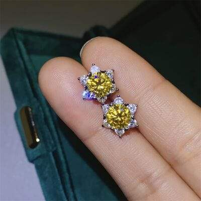 2 Carat Moissanite 925 Sterling Silver Stud Earrings - Trendsi - Flyclothing LLC