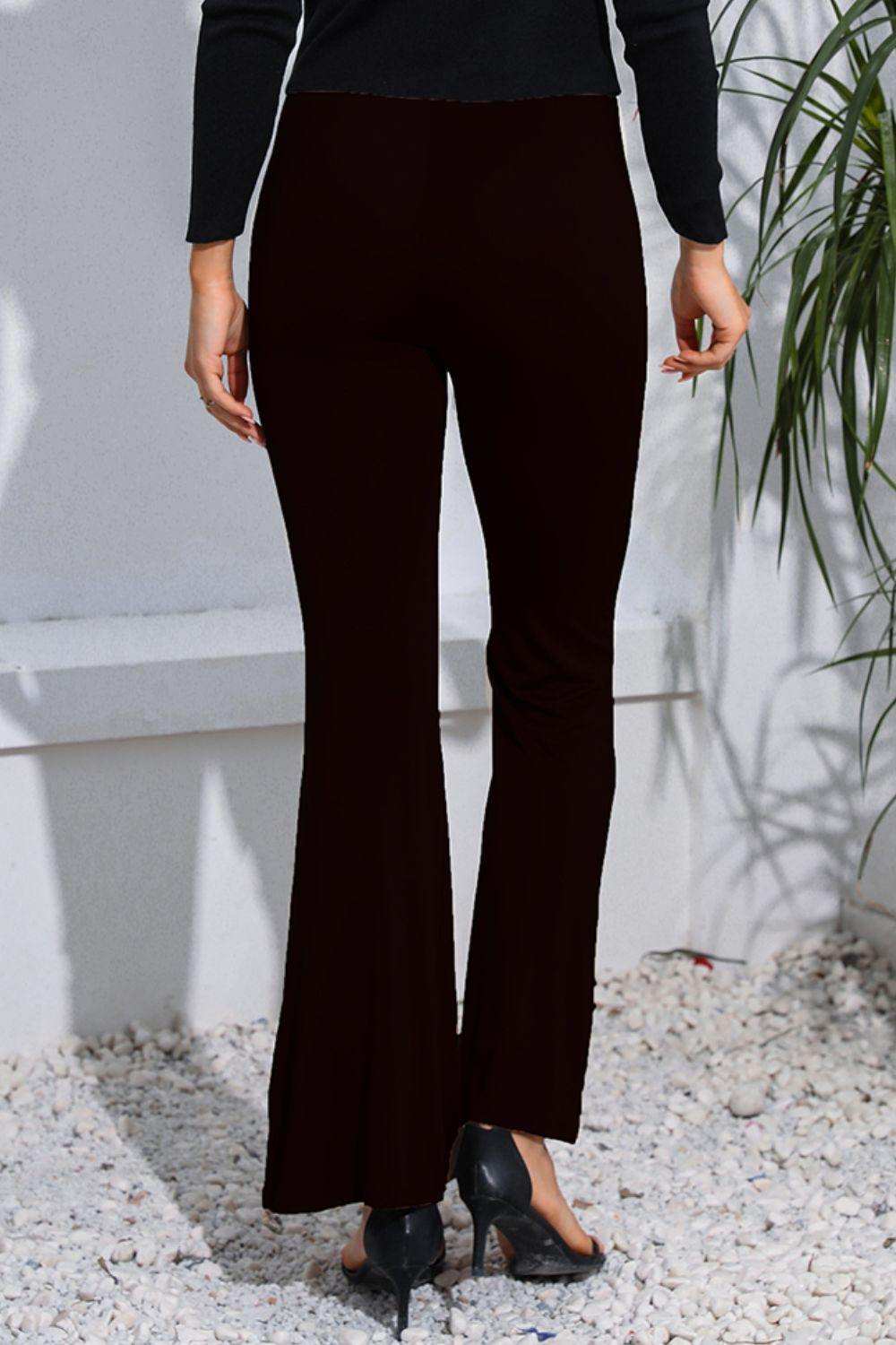 High Waist Long Flare Pants - Trendsi - Flyclothing LLC