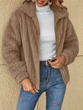 Plush Zip Up Long Sleeve Jacket - Trendsi - Flyclothing LLC