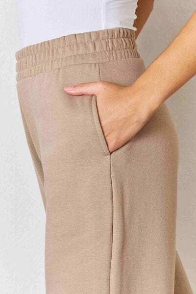 RISEN Wide Waistband Slit Wide Leg Pants - Trendsi - Flyclothing LLC