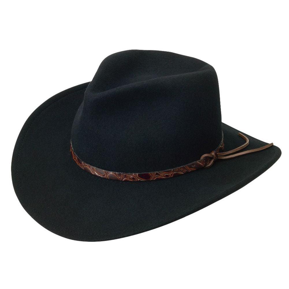 Black Creek Black Value Priced 100 Percent Crushable Wool 3 inch Brim Hat - Flyclothing LLC