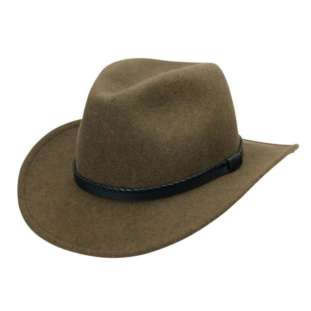 Black Creek Gray Heather 100 Percent Crushable Wool Dimensional Brim Hat - Black Creek