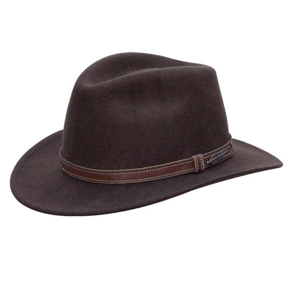 Black Creek Fall Brown 100 Percent Crushable Wool Dimensional Brim Hat - Black Creek