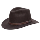 Black Creek Fall Brown 100 Percent Crushable Wool Dimensional Brim Hat - Black Creek