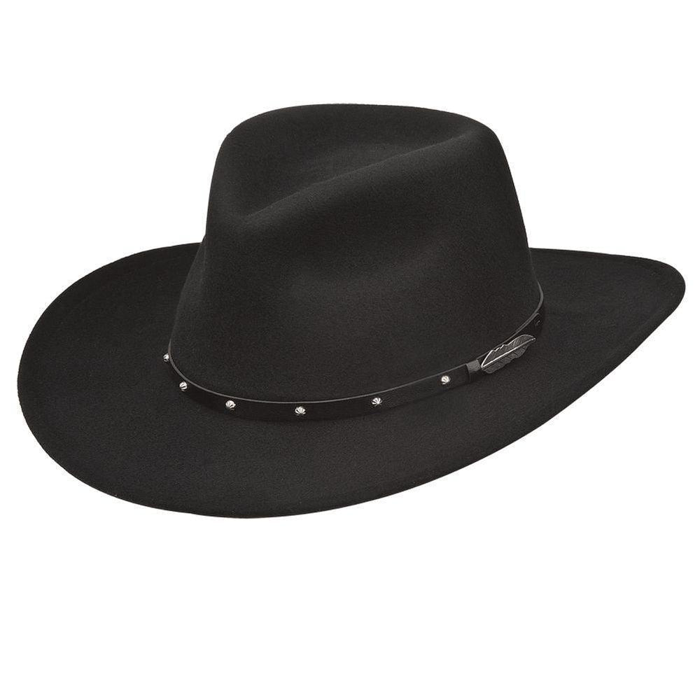 Black Creek Black 100 Percent Crushable Wool 3 1/4 Brim Hat - Black Creek