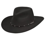Black Creek Black 100 Percent Crushable Wool 3 1/4 Brim Hat - Black Creek