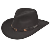 Black Creek Black 100 Percent Crushable Wool 3 1/4 Brim Hat - Black Creek