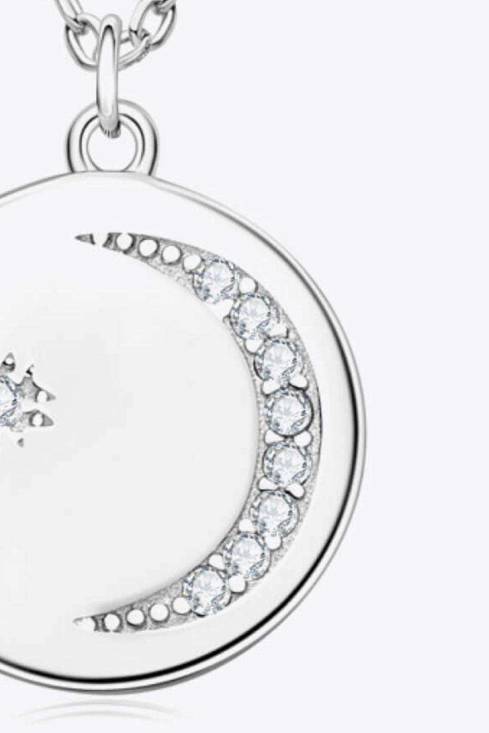 Moissanite Round Pendant Necklace - Trendsi - Flyclothing LLC