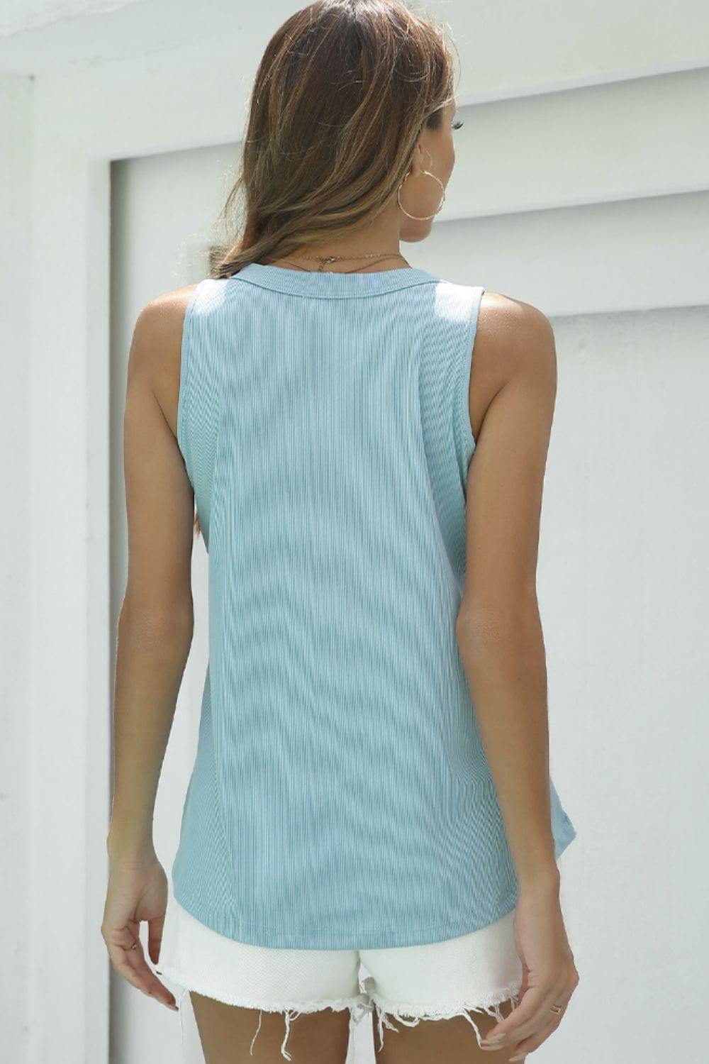 Basic V-Neck Tank - Trendsi