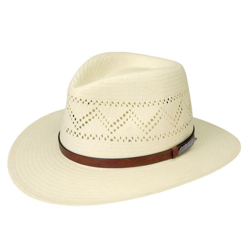 Black Creek Ivory Toyo Straw With Zigzag Vent 2 7/8 inch Brim Hat - Black Creek
