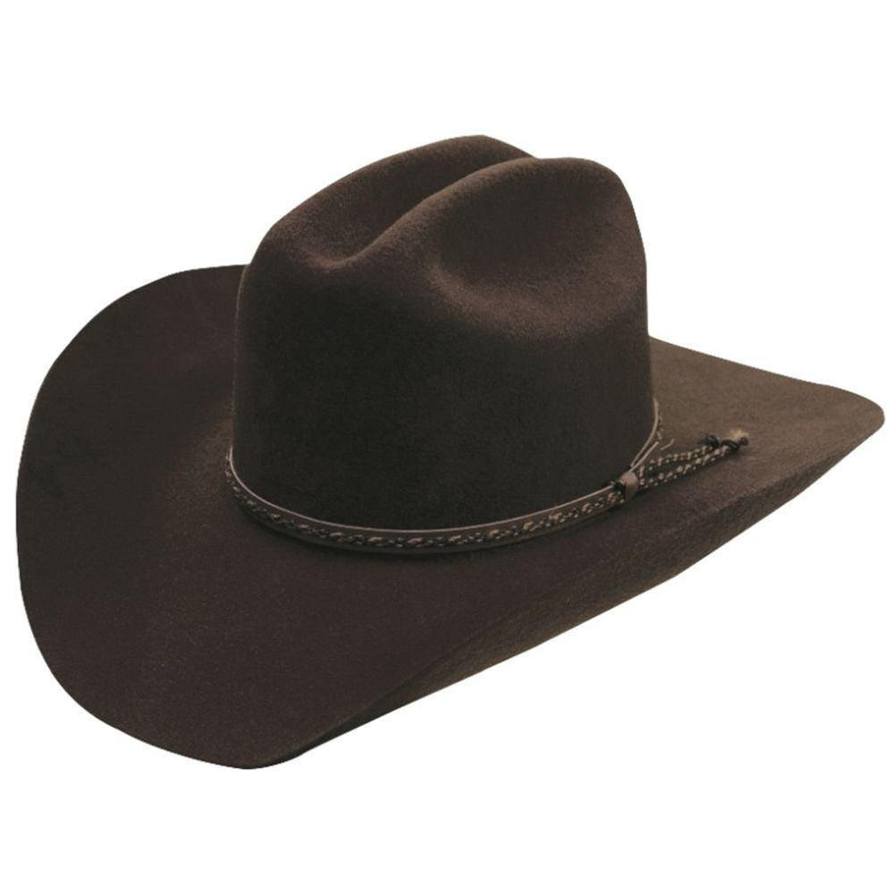 Silverado 100% Wool Felt Cattleman Crown 4 Brim Chocolate - Silverado