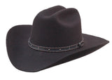Silverado 100% Wool Felt Low Cattleman Crown 4 Brim Satin Lining Fancy Trim Chocolate - Silverado