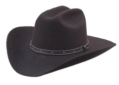 Silverado 100% Wool Felt Low Cattleman Crown 4 Brim Satin Lining Fancy Trim Chocolate - Silverado