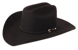 Silverado 100% Wool Felt Cattleman Crown 4 Brim Satin Lining Black - Silverado