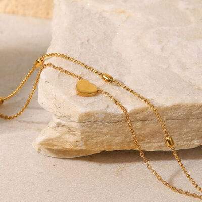 Heart Shape Double-Layered Anklet - Trendsi - Flyclothing LLC