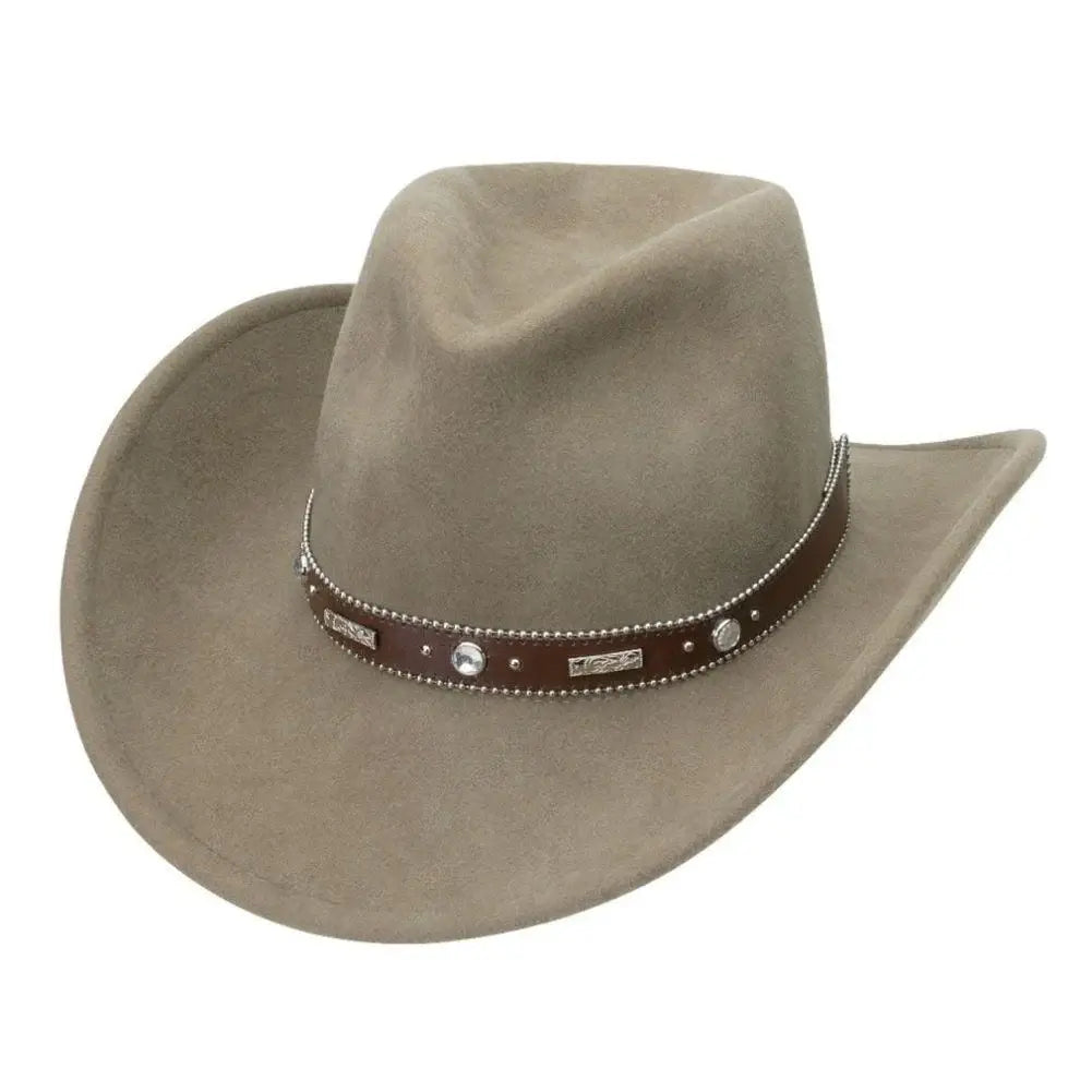 Silverado 100% Crushable Wool Cattleman Crown 3 1/4 Bend-A-Brim Putty - Silverado - Flyclothing LLC