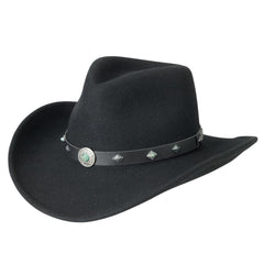 Silverado 100% Crushable Wool Cattleman Crown 3 1/4 Bend-A-Brim Black - Flyclothing LLC