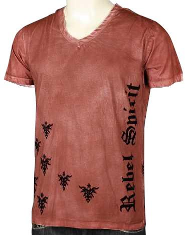 Rebel spirit Crystal Wash Wings T-Shirt (Red) - Flyclothing LLC