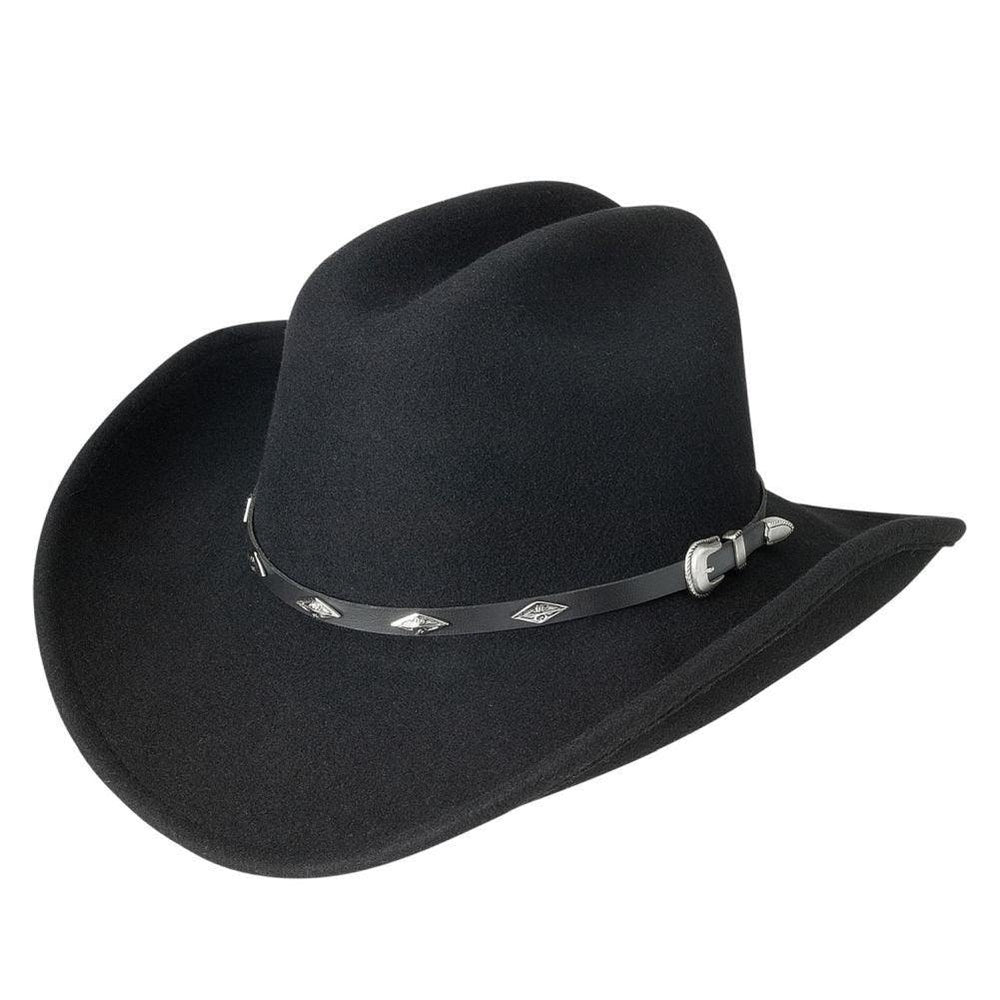 Silverado 100% Crushable Wool Cattleman Crown 3 1/2 Bend-A-Brim Black - Silverado