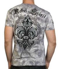 Rebel Spirit Fleur De Lis T-Shirt (Silver) - Flyclothing LLC