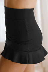 Ruffle Hem Swim Skort - Trendsi - Flyclothing LLC