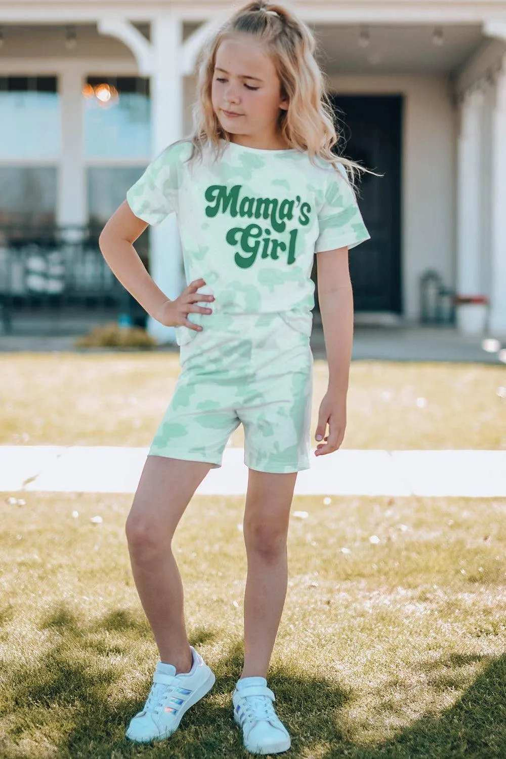Girls Printed Letter Graphic Lounge Set - Trendsi - Flyclothing LLC