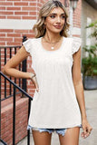 Ruffled Ruched Round Neck Tank - Trendsi - Flyclothing LLC