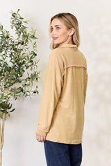 Heimish Full Size Button Up Long Sleeve Cardigan - Trendsi