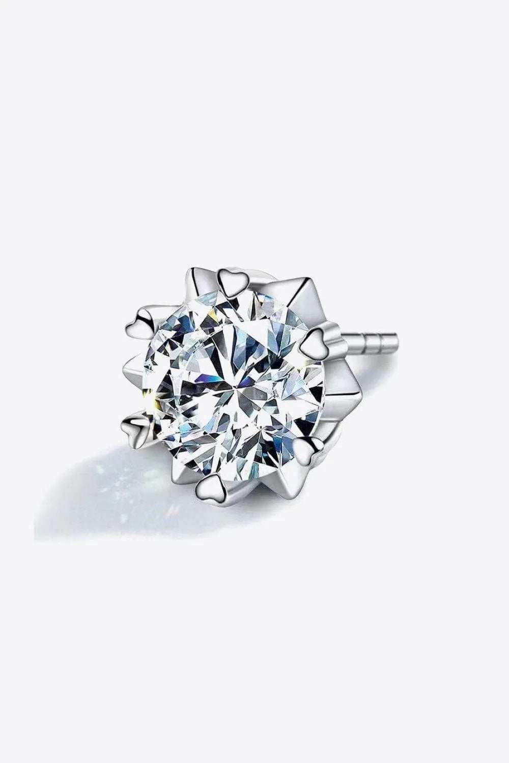 Stuck On You 4 Carat Moissanite Stud Earrings - Trendsi - Flyclothing LLC
