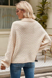 Striped Collared Neck Buttoned Pullover Sweater - Trendsi - Flyclothing LLC