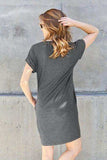 Basic Bae Full Size Round Neck Short Sleeve Dress with Pockets - Trendsi - Flyclothing LLC