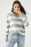 Leopard V-Neck Long Sleeve Sweater - Trendsi