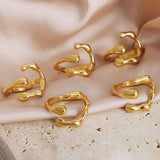 18K Gold-Plated Irregular Open Ring - Trendsi - Flyclothing LLC