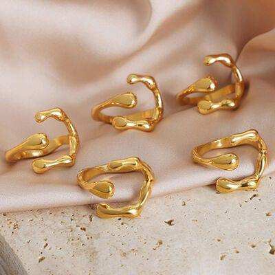 18K Gold-Plated Irregular Open Ring - Trendsi - Flyclothing LLC